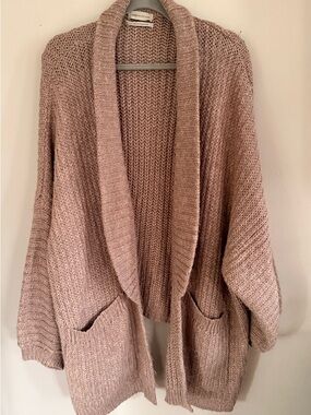 Urban Outfitters Oversized Blush Open-Front Cardigan